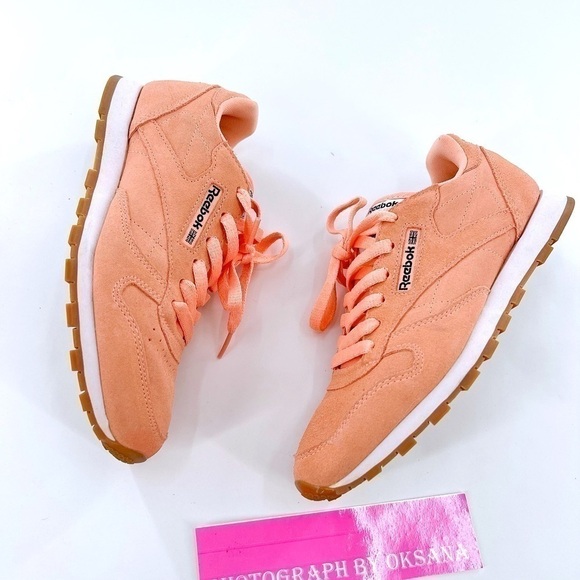 Reebok Classic Leather Pastels Desert Stone/Classic White Unisex size 4.5 W 6.5 - Picture 5 of 12